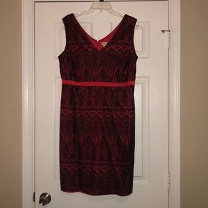 Merona Red and Black Lace Dress